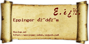 Eppinger Ádám névjegykártya